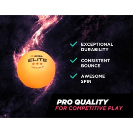 RIZER Elite Ping Pong Balls - 3-Star Table Tennis Balls (12 Orange Balls) | High-Performance 40+ ABS Training Balls | Elite Durability for Indoor/Outdoor Games