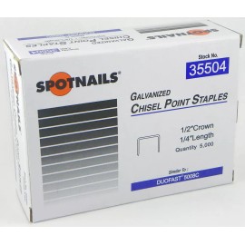 spotnails 35504 50 staples 1/2" Crown, 1/4" Leg Gala.5000 pcs/box