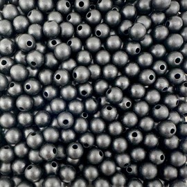 900 abalorio redondas de acrílico negro mate de 8 mm de diámetro con agujero de 2 mm