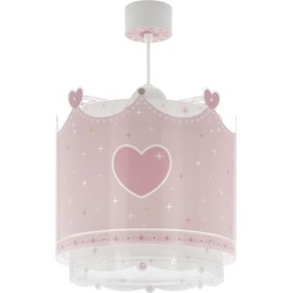 Dalber Lamp Children's Room, Children's Lamp, Pendant Light, Ceiling Light, Children's Room, Little Queen Crown Pink, 61102, E27