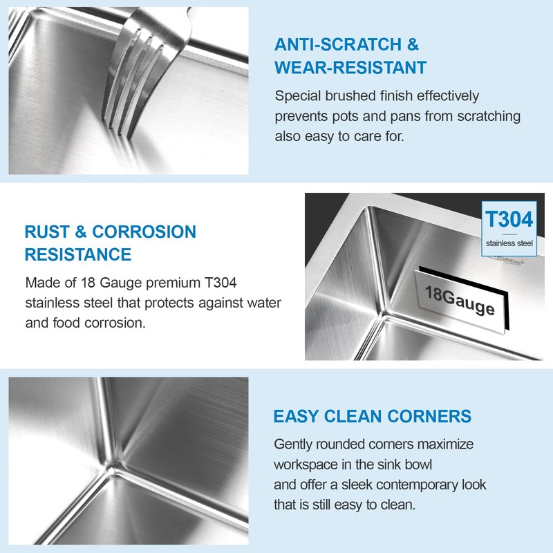 Suncano Bar Sink Undermount 13x15 Inch, Stainless Steel Small Kitchen