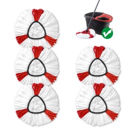 Koolstuffs Mop Head Replacement, 5 Pack Mop Head Compatible for Triangle Swivel Mops, Microfiber, Machine Washable and Easy to Replace