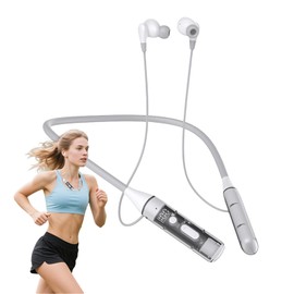 Neck Headphones | Lightweight Neckband Headphones - Ergonomic Transparent Headset with Double Microphone Magnetic Earphone for Women Men Outdoor Gym Work Home