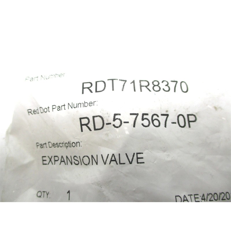 Red DOT RD-5-7567-0P NEW GENUINE RED DOT EXPANSION VALVE 71R8370