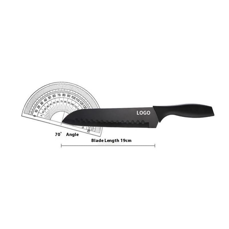 professional kitchen knife set with scissors - 3-piece black knives