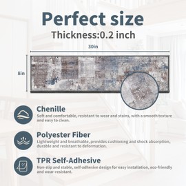 Non-Slip Carpet Stair Treads 15PCS, 8"x30" Peel and Stick Stair Runner for Wooden Steps Indoor, Washable Reusable Adhesive Backing, Pet-Friendly Safety Mats for Kids, Elders, Dogs