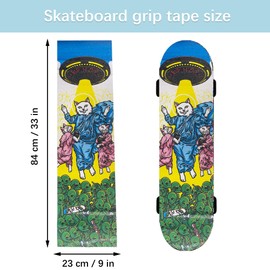 duoyif Skateboard Grip Tape, Skateboard Grip Tape, Grip Tapes for Skateboards, Longboard, Scooter, Scooter - Grip Tape, Bubble-Free, Non-Slip, Wear-Resistant, Waterproof (Kaiser Cat, 84 x 23 cm)