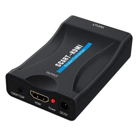 PremiumCord SCART to HDMI Converter with 230 V Power Supply, Resolution Full HD 1080p, Black