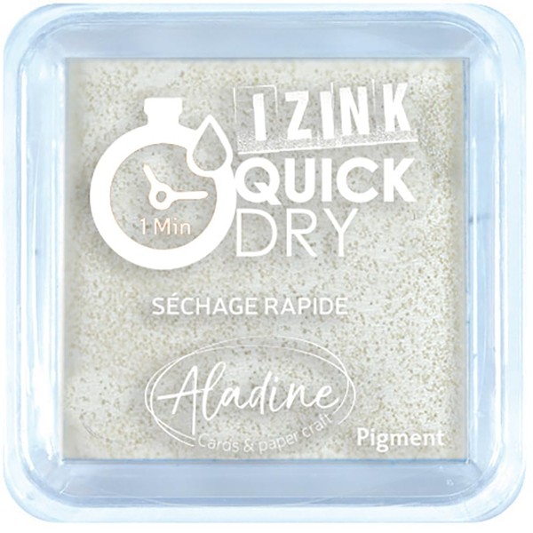 Aladine 19547 Izink Quick Dry Ink Pad, White, 5 x