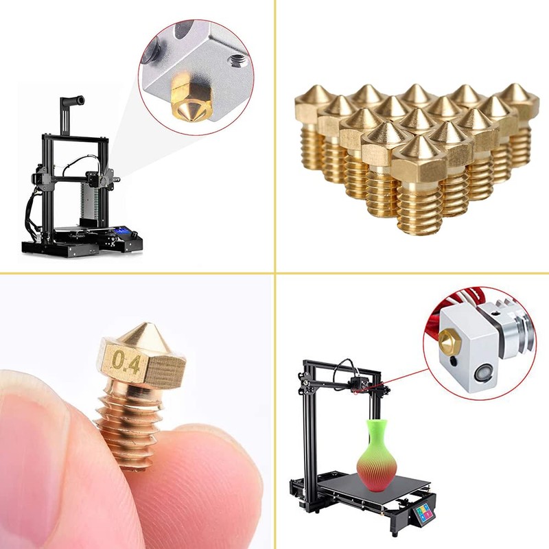 LIKENNY 3D Printer Nozzle Replacement Printhead Brass Nozzle Precision 0.4mm