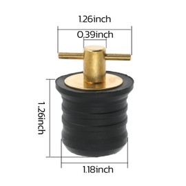 Ciweisah Boat Plug Brass/Stainless Steel Boat Drain Plug Snap Handle Plug Rubber Drain Plug for Boat Marine (Brass-1.25inch)