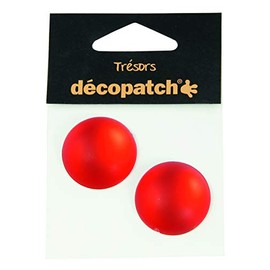 Décopatch Trésors Plastic Embelishments, 30 mm - Red, Set of 2