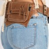 Unisex Leather Cowboy festival hip waist utiliy bag-Brown-S/M