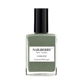 Nailberry L'Oxygéné Oxygenated Nail Lacquer | Love You Very Matcha | Light Khaki Opaque Polish | UV Protected Long-Wear Nail Polish | 12-Free | Vegan | Certified Halal | Cruelty & Gluten Free | 15 ml