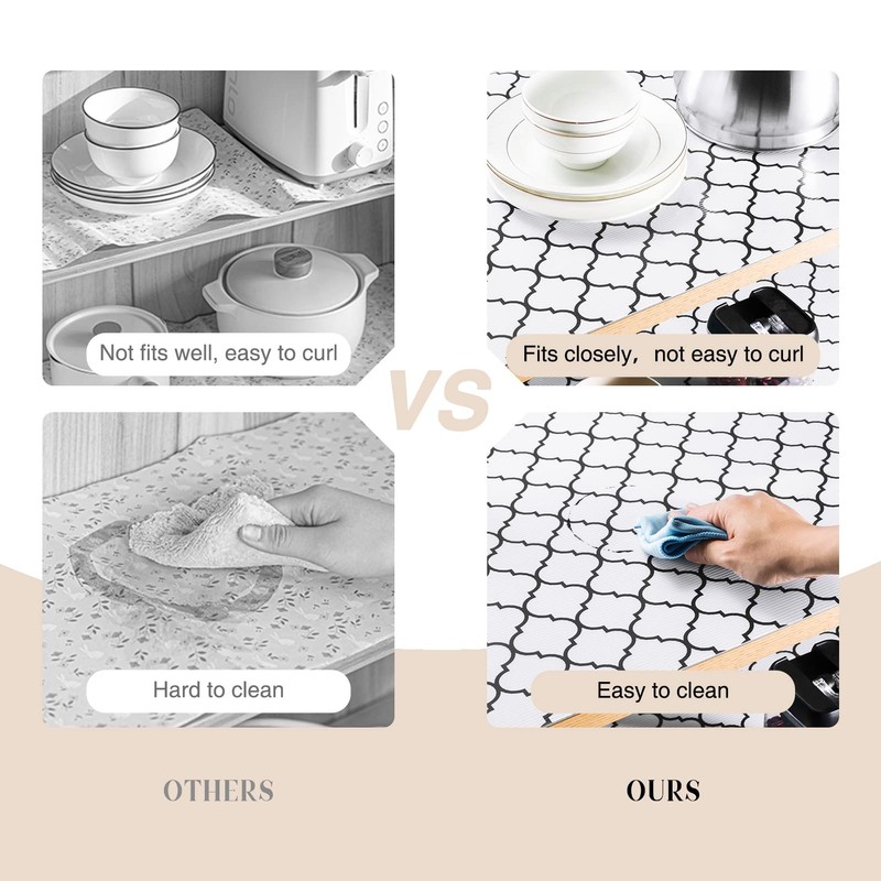 Glotoch Non Slip Shelf Liners for Kitchen Cabinets-Non Adhesive Cabinet