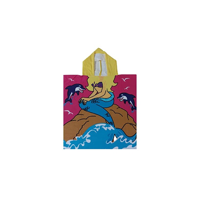 Palgrave Ltd Children's Mermaid Shark Beach Bath Towel with Hooded
