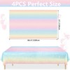 QUERICKY 4 Pack Pastel Rainbow Tablecloths, 220x130cm Rectangle Pastel Rainbow