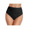 MAIABLEAU Women's High Waisted Bikini Bottoms Tummy Control Ruched Bathing