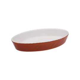 Holst Porzellan TOB 15522 Casserole and Baking Dish Oval 22 x 14 cm "Marrone" White/Brown 22.5 x 14 x 4 cm