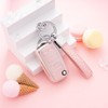 Flensent Key Fob Cover with Keychain for VW Tiguan Touareg Jetta Beetle CC Eos Golf GTI Passat (Pink)