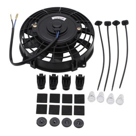 7" inch Black Universal Slim Fan Push Pull Electric Radiator Cooling 12V Mount Kit