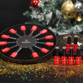 Bluesky , 12 Gels of Christmas - Gel Polish Beauty Gift Set, 12 x 5ml Gel Nail Polishes, Christmas Gift