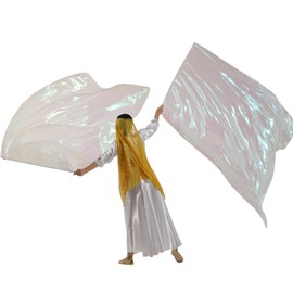 MUNAFIE Worship Flags for Dance Praise Church Flags for Worship Banderas de Danza Transparent