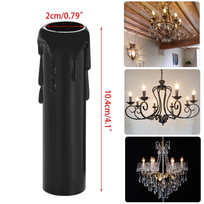 Skelang 24 Pcs 4" Tall Candle Socket Covers, Black Candle