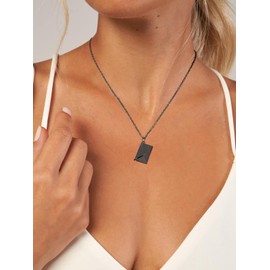 Love Letter Necklaces for Women, Envelope Necklace with Message, Black Locket with Love You Secret Message Jewelry Gift for Mother