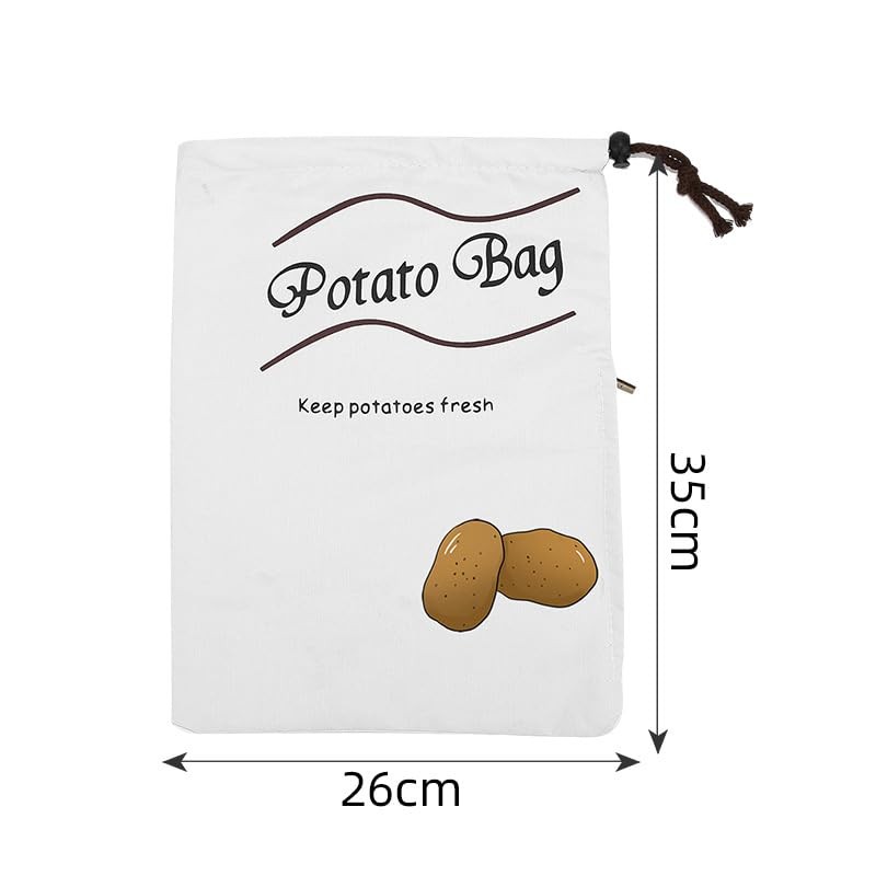 3-Pack Potato Storage Bags Onion Storage with Drawstring & Side