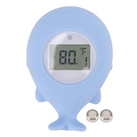 Aramox Termómetro para Bañera de bebé, Termómetro de Agua para Bañera de bebé en Forma de Ballena, Alarma Silenciosa, Termómetro de Temperatura de Juguete Flotante para Baño de