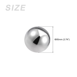 METALLIXITY Hollow Cap Balls (95mm/3.74") 1Pcs, 304 Stainless Steel Decorative Balls - for Handrail Stair, Office Space, Silver Tone