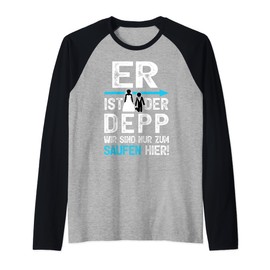 JGA Shirt Er ist der Depp Outfit Männer Junggesellenabschied Raglan Baseball Tee