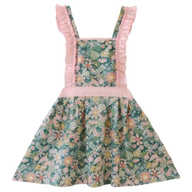 CRB Fashion Kids Cooking Baking Apron | Toddler, Little Girls, Cute Kitchen Chef Aprons, Blue Sky, 6 to 8 Years Old