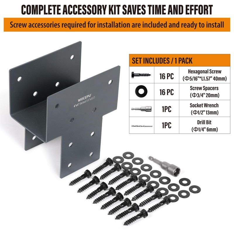 Wocepu 2 Pack Heavy Duty 4x4 (Actual 3.5"x3.5") Stainless Steel