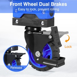 SEYVUM Folding Hand Truck with Brakes, 2 in 1 Dolly Cart with 4 Wheels, Retractable Handle Shopping Cart, Max Capacity 330 lbs, for Moving, Luggage, Shopping, Office