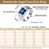 Bestyle Stainless Steel Square 8mm*8mm Blue Topaz Sapphire Ring for