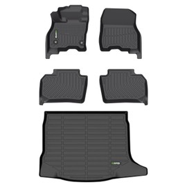 HAFIDI Floor Mats & Cargo Liner Custom for Nissan Leaf 2018-2025 All Weather Protection TPE Heavy Duty Non-Slip Automotive Floor Liners Fits Full Set Accessories, Black