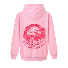 Xpialong Xpialong Gifts Pink Hoodie Palm Boys Girls Pullovers Hoodies Children's Tops Jumper (Pink,9-10 Years,9 Years,10 Years)