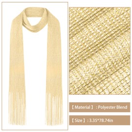 Giomos Y2K Sequined Colorful Skinny Scarf for Women – Lightweight Rave Neck Scarf, Festival Head Wrap or Belt Accessory
