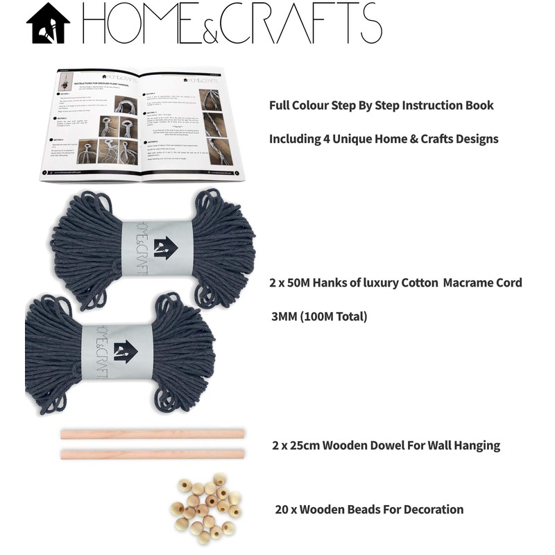 Macrame Set for Beginners with Instructions - 100 m 3