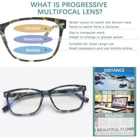 MAEOWN Progressive Multifocal Reading Glasses Blue Light Blocking Spring Hinge Readers Pattern Print Eyeglasses for Women (Mix Color, 3.50, x)