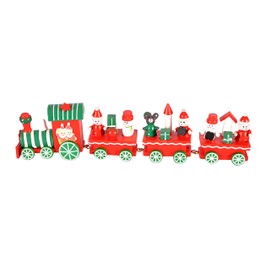 Ciao Christmas Train (25 cm: Locomotive + 3 Wagons) Wooden Decoration, Red/Green