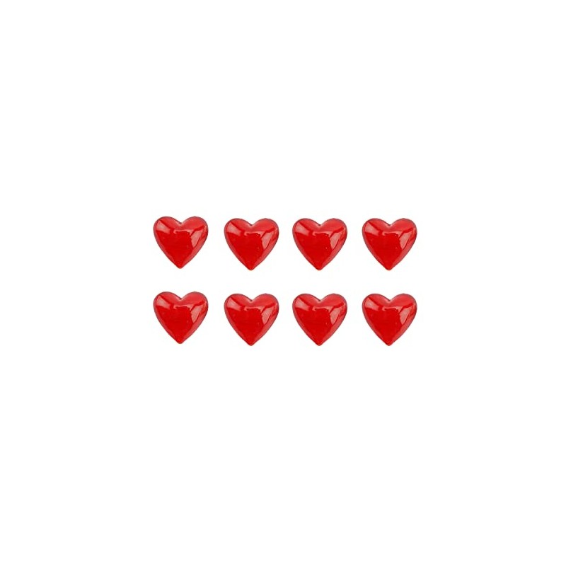 CGB Giftware | Pack of 8 Red Glass Heart Decorations