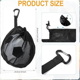 Wzenclave Single Ball Storage Mesh Carry Bag With Zipper Pocket, Drawstring Sling Back, Buckle Clip for Carrying Basketball, Volleyball, Soccer, Football