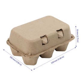SOUJAP 30 Pack Half Dozen Egg Cartons, 6 Count Paper Egg Cartons bulk, 1/2 Dozen Plain Pulp Egg Cartons for Storing up to 6 Small to Medium Chicken Eggs