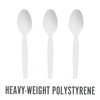 Perk Polystyrene Spoon, Heavy-Weight, White, 100/Pack (PK56405)