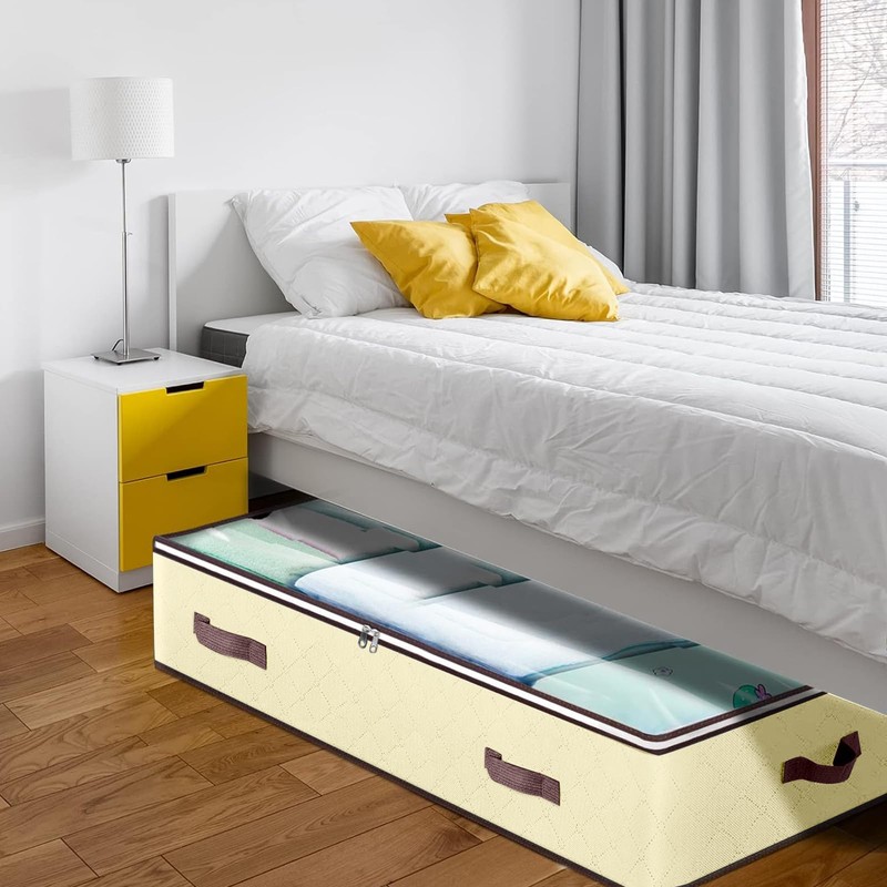 Budding Joy 6 Pack 90L Under bed Storage Containers Organizer
