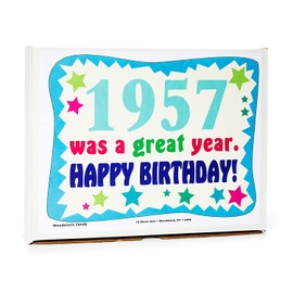 RETRO CANDY YUM ~ 1957 67th Birthday Gift Box of Nostalgic Candy from Childhood for 67 Year Old Man or Woman Born 1957