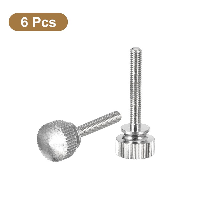 sourcing map M3x20mm Knurled Thumb Screws, 6pcs Brass Knurled Thumb
